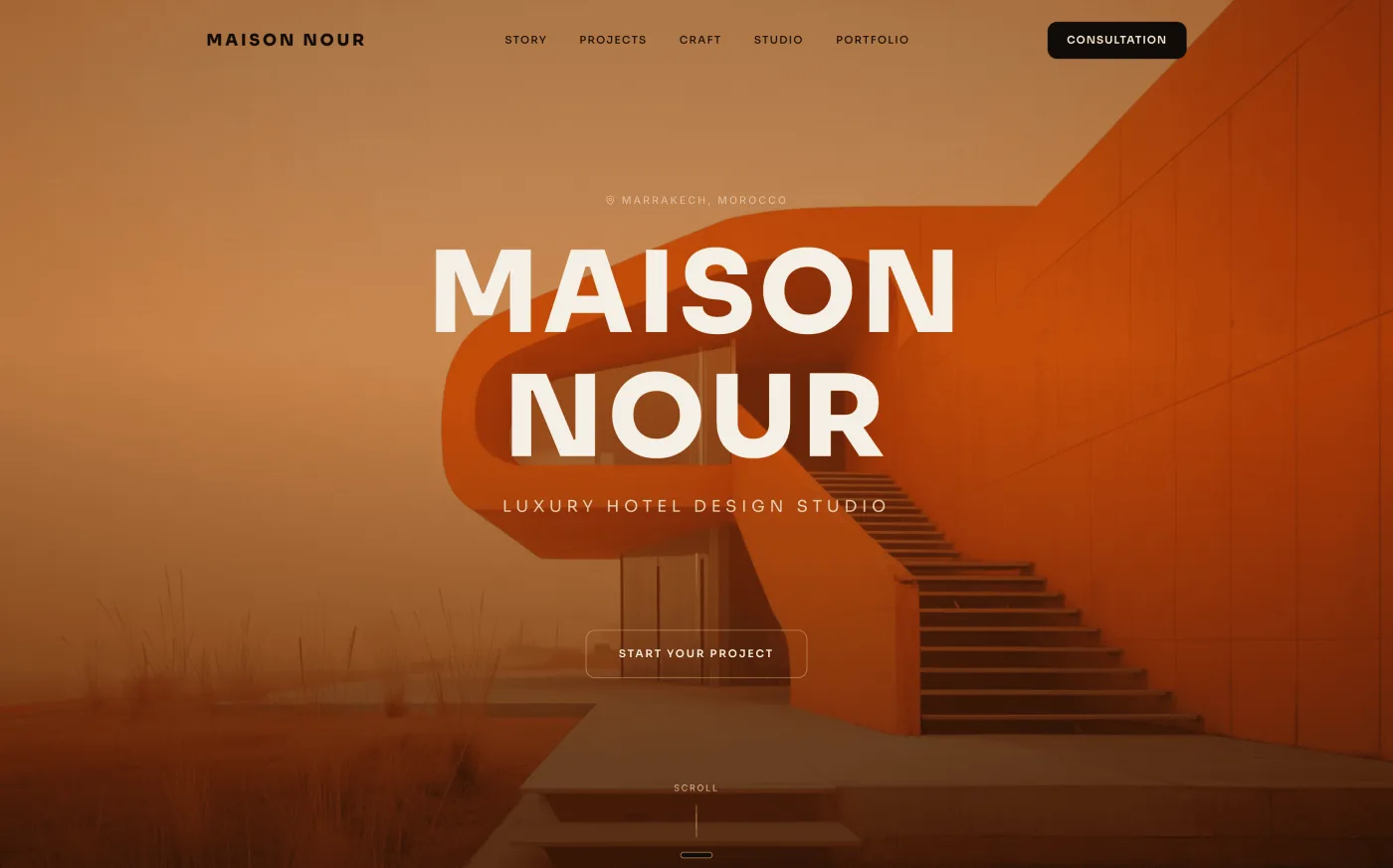 Maison Nour — Aménagement intérieur — Site web créé par Kliik Agency pour les professionnels de l'habitat